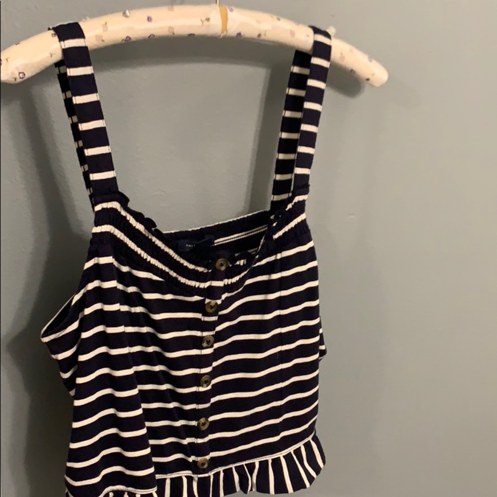 Cropped stripped American eagle tank